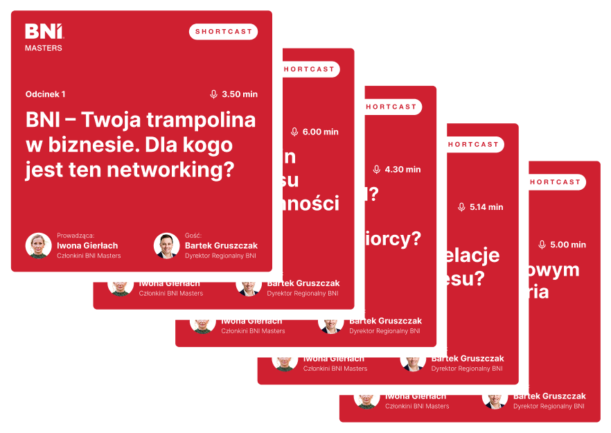 bni masters krakow lista shortcastow 3 - BNI Masters Kraków - Networking i Spotkania Biznesowe